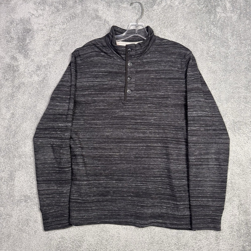 Relwen Sweater Mens M Rib Mock Henley Terry Knit Pullover Jumper Huckberry